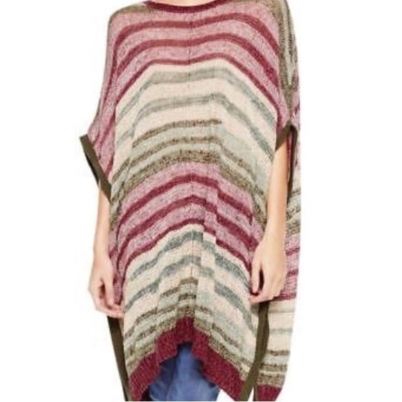Vince Camuto striped Knit pancho / shawl - Picture 2 of 5